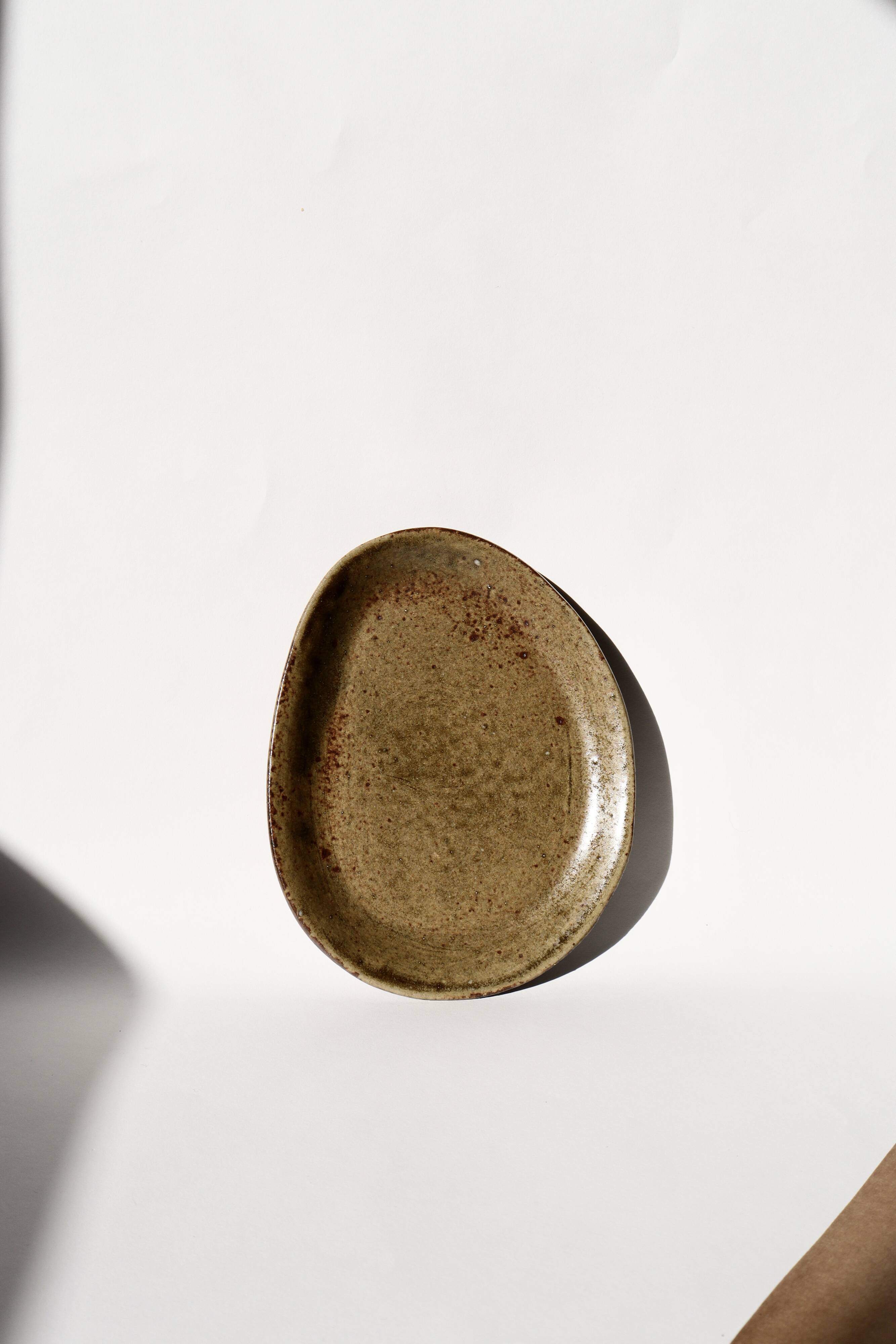 Trio of stoneware plates