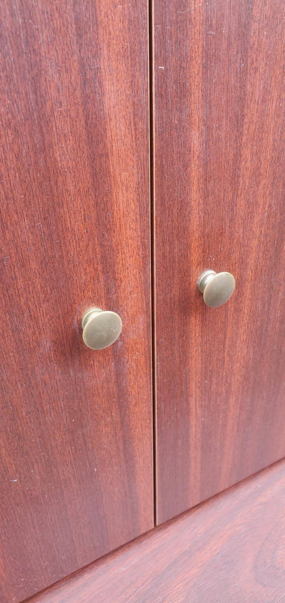 Beautiful 2-part Scandinavian-style piece of furniture with glass section, 1970s