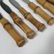 Vintage cheese cutlery, bamboo