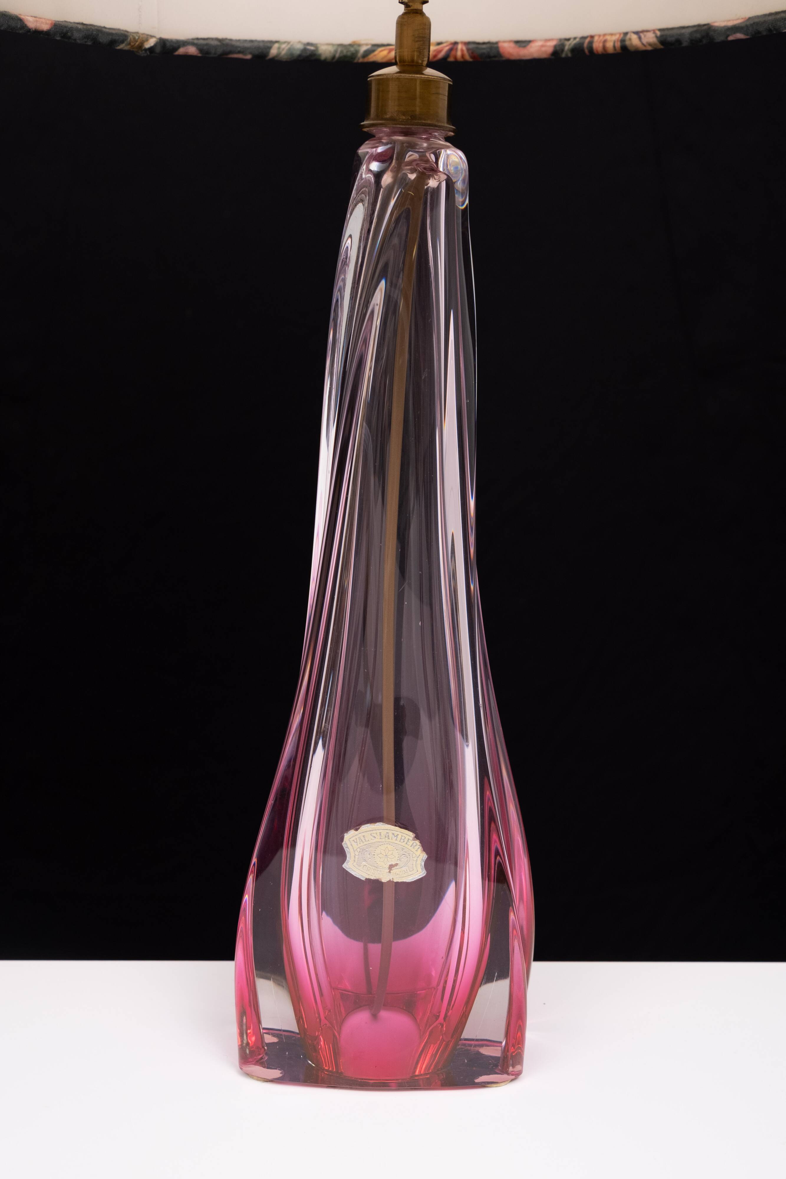 Val saint Lambert Crystal Glass Table lamp 1960s Belgium