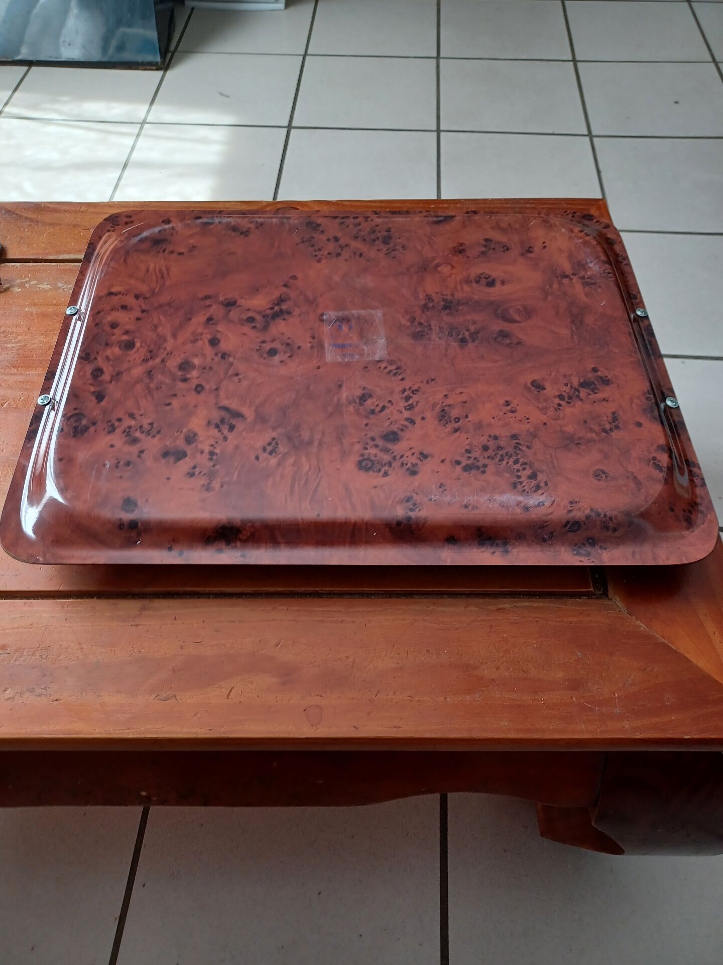 Plateau de service avec anses vintage