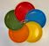 Multicoloured vintage plastic aperitif platter