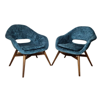 Restored shell armchairs by Miroslav Navratil