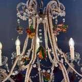 Murano Glass Fruit Crystal Beaded Chandelier, Italy, 1960s
