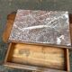 Art Deco bedside table in solid oak and marble from the 1940s.