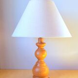 Scandinavian turned wooden lamp 60s
