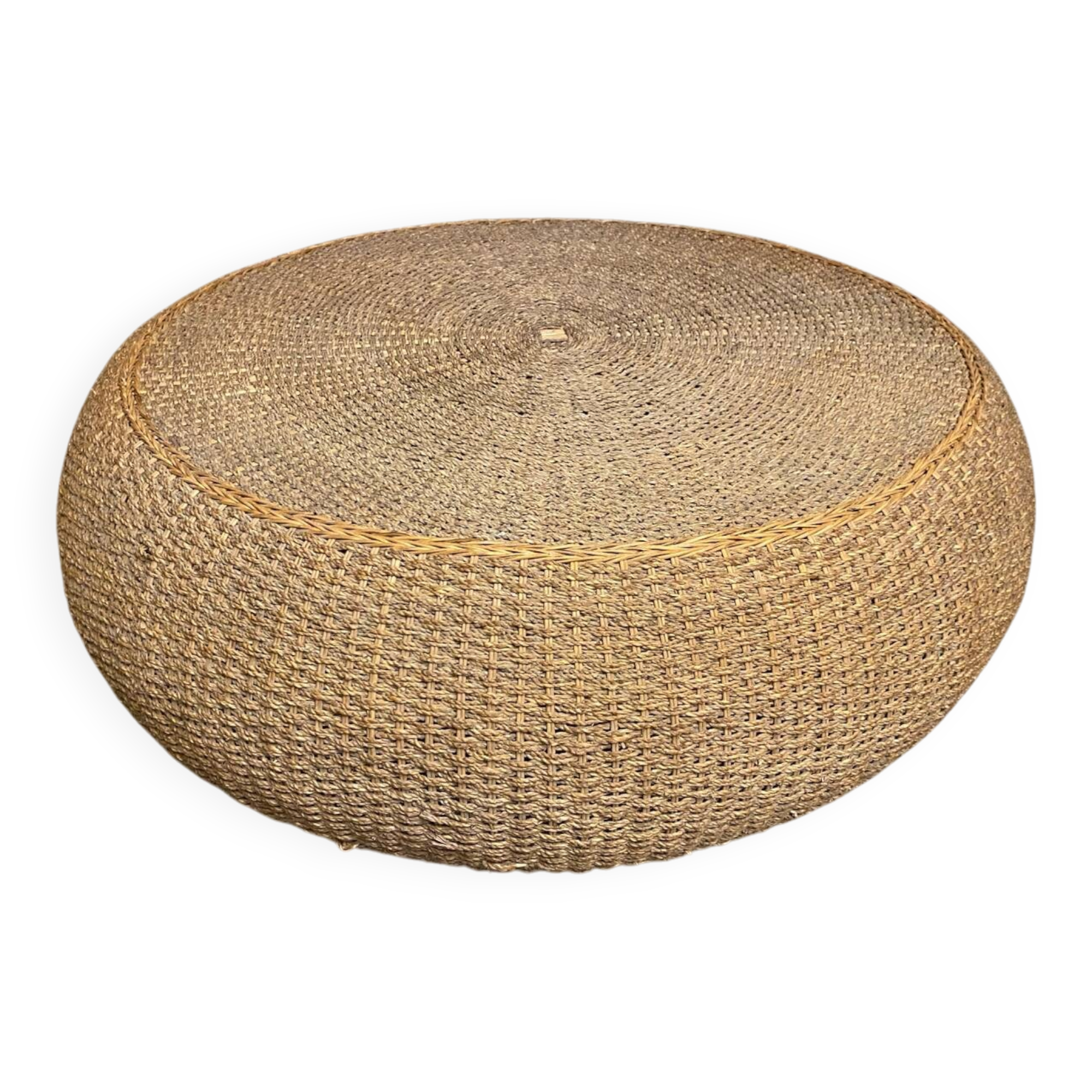 Vintage 1970s braided rope coffee table