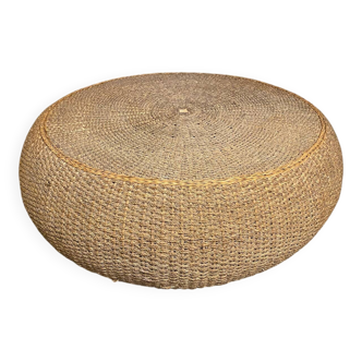 Vintage 1970s braided rope coffee table