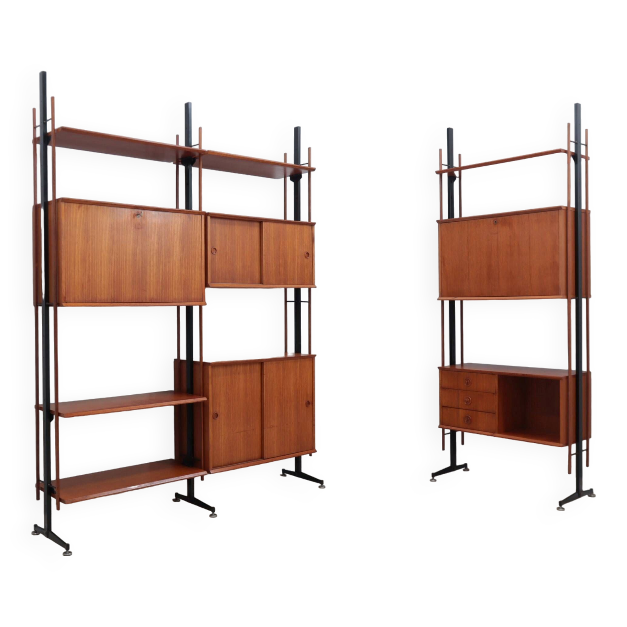 Mid century modular blonde teak bookcase 1960s