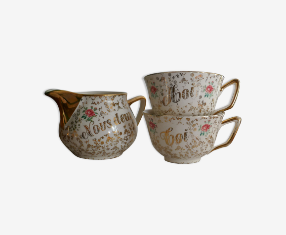 Breakfast service we two golden flowers Villeroy & Boch vintage