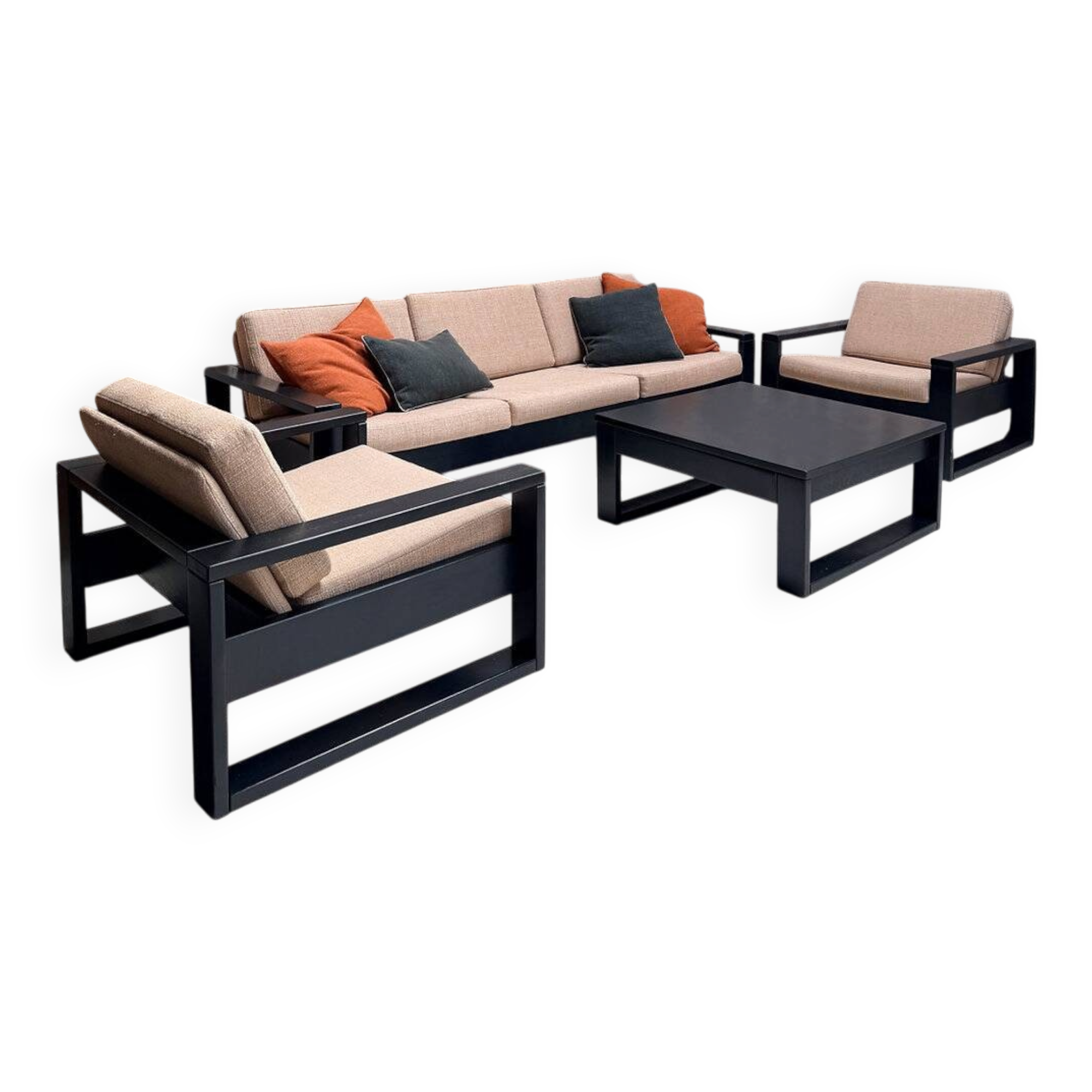 Brutalist seating set, Sigma Furniture, Belgium, 1970s