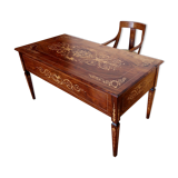 Louis XVI style italian bank desk and bench, 1920s