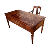 Louis XVI style italian bank desk and bench, 1920s