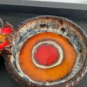 Vintage 1970s glazed ceramic trinket tray