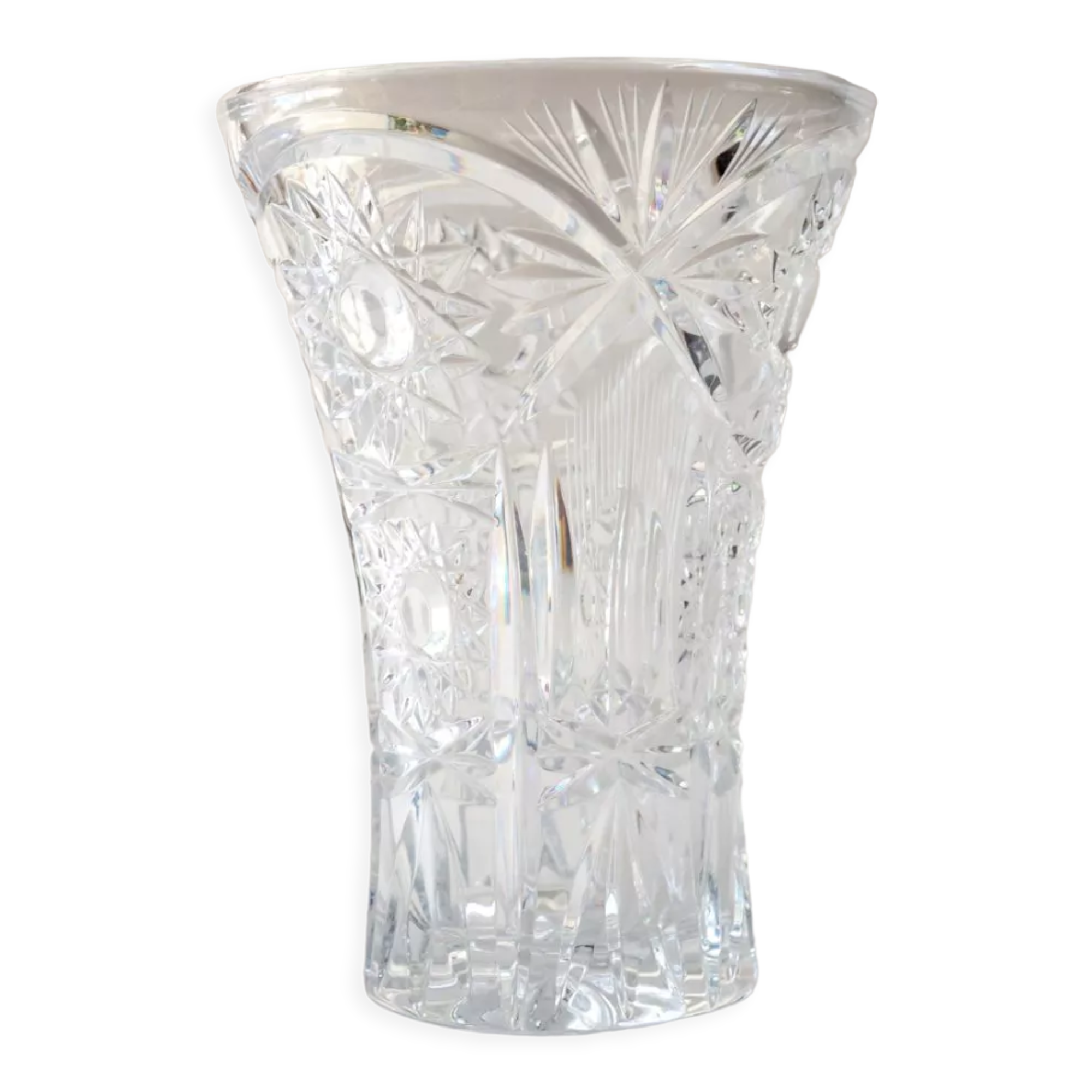 Carved crystal vase