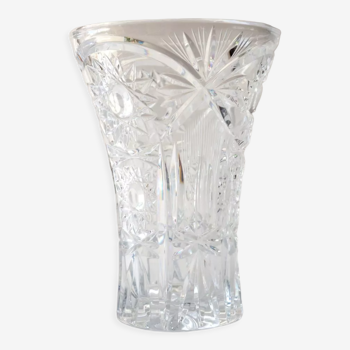 Carved crystal vase