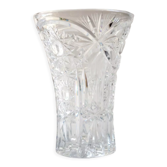 Carved crystal vase