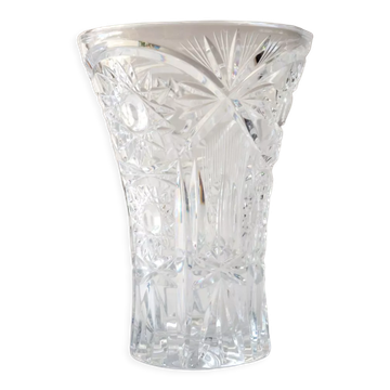 Carved crystal vase