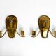 Pair of large heavy Mid Century brass wall lights from a German church