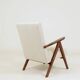 Vintage long chair off-white bouclé zigzag
