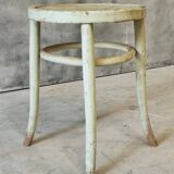 Antique stool side table Thonet style mint green