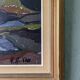 Mid-Century Modern "Meander" Vintage Expressionist River Landscape Oil Painting, Framed