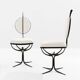 Set of 6 brutalist wrought iron and alcantara chairs from 1990.