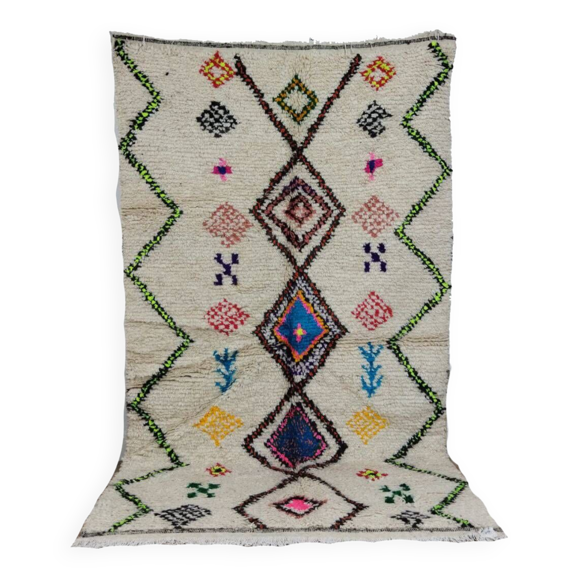 Handmade wool Berber rug 242 X 138 CM
