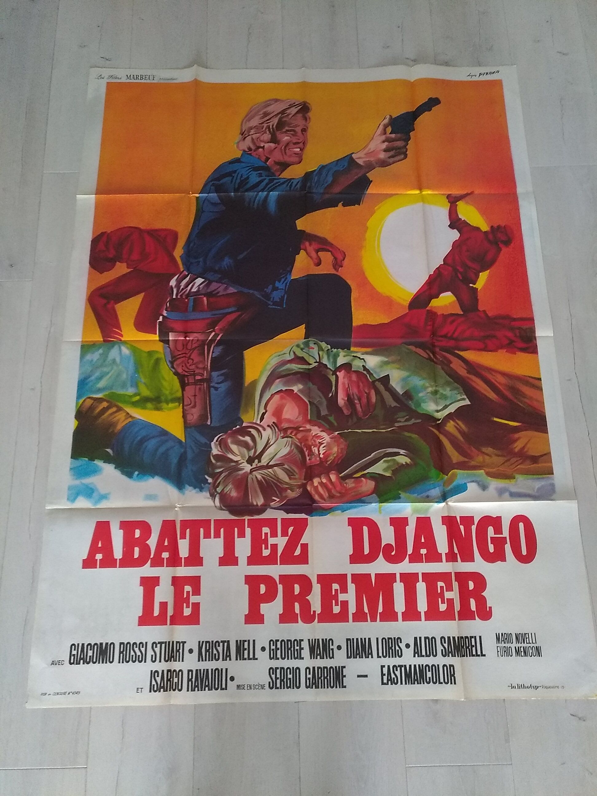 An original western folded movie poster 1971: Shoot Django the first