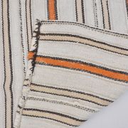 Tapis Kilim en chanvre d'Anatolie à rayures, référence 3681