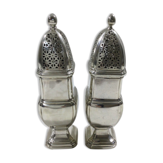 Pair of Silver Baluster Sprinkler, Hènin Et Cie