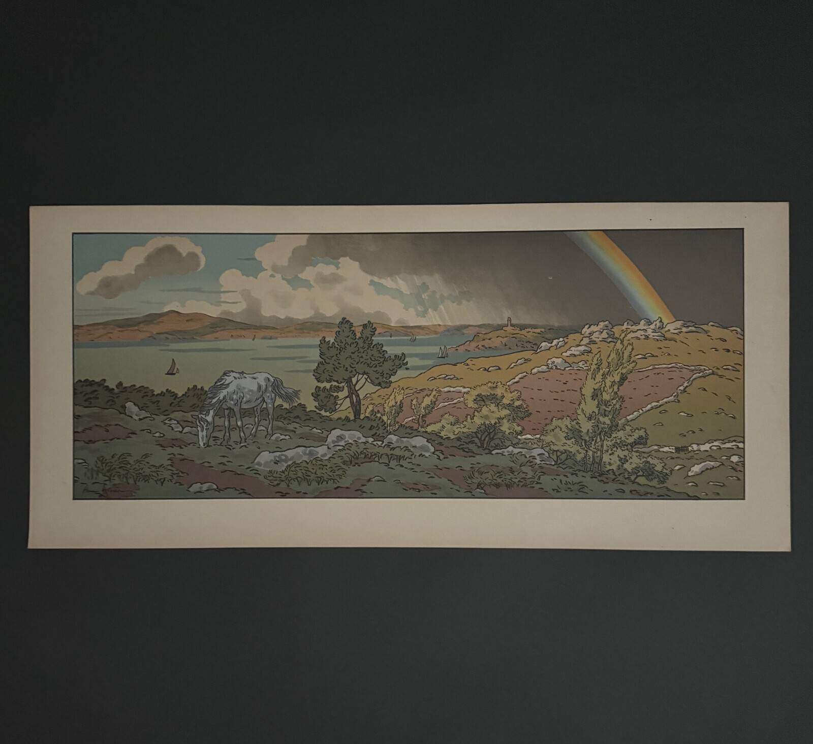 Lithograph by Henri Rivière, The Magic of the Hours - The Rainbow
