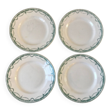 set of 4 flat plates in Terre de Fer Saint Amand model René 19th century