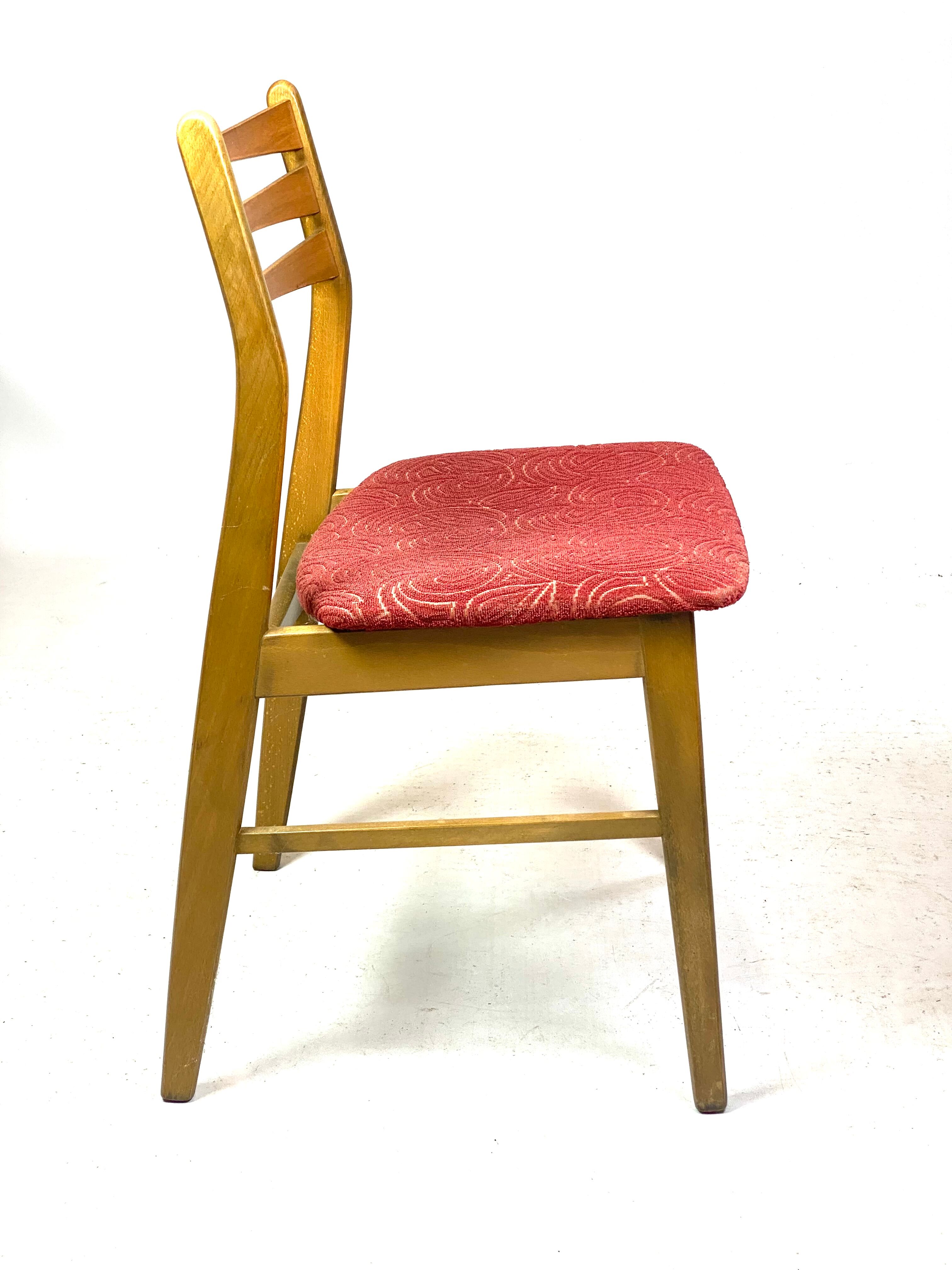 Six dining room chairs in dark polished wood, Danish design, 1960s