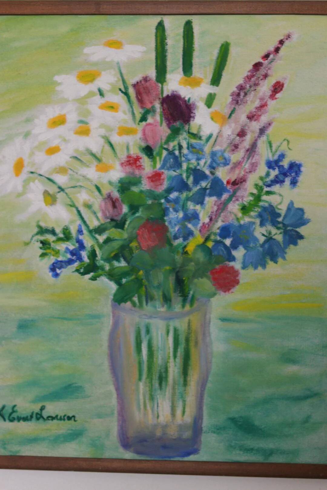 Original Swedish Oil on Canvas – “Bright Bouquet” by K. Evert Larsson
