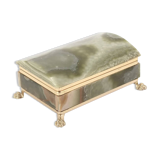 Italian onyx and gold metal catchall, 1970s.