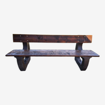 Banc de jardin en bois et résine