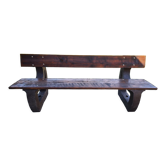 Garden bench in wood and resin