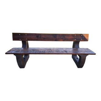 Garden bench in wood and resin