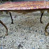Coffee table Louis XV pink marble