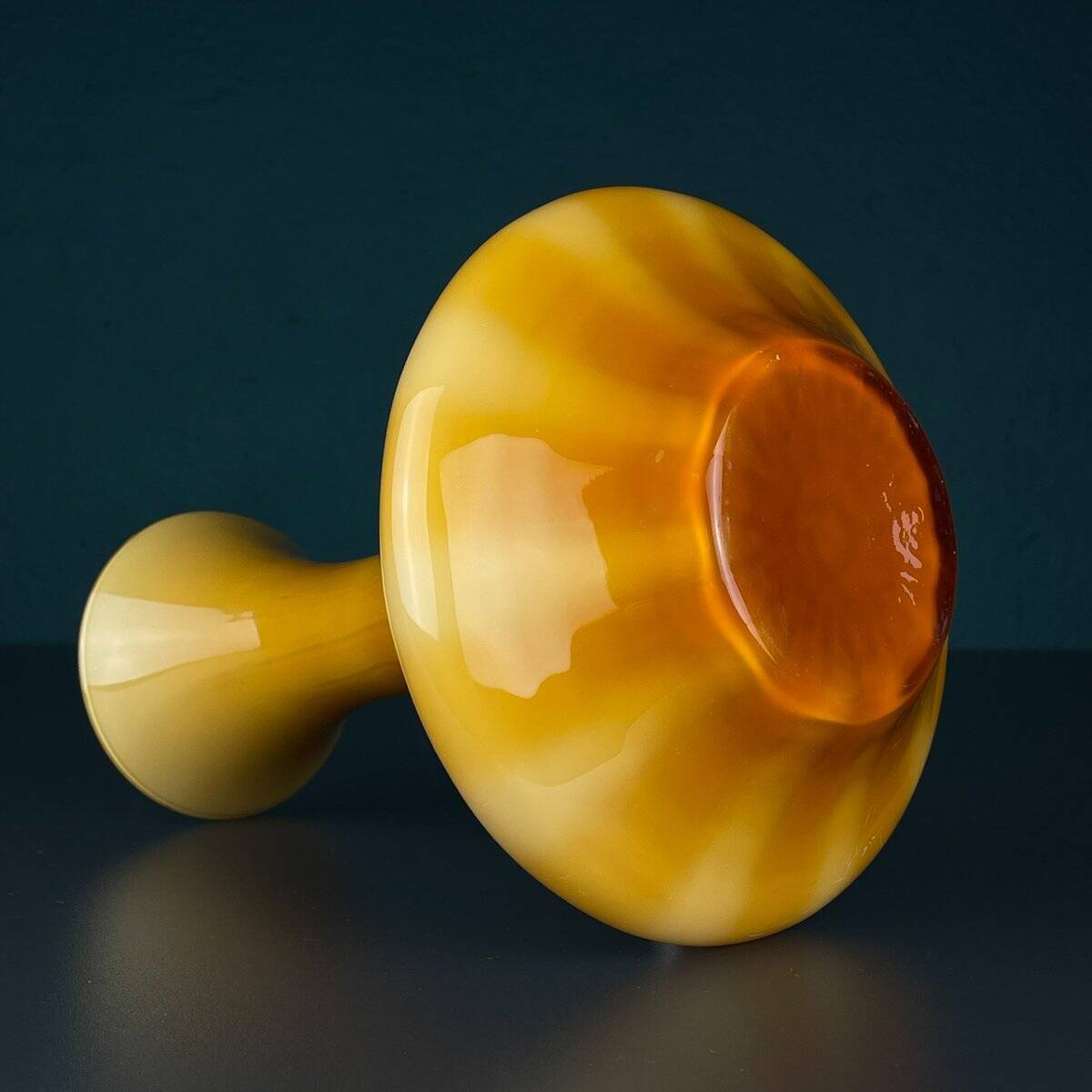 Vintage Murano Yellow Vase, Italy 1970s