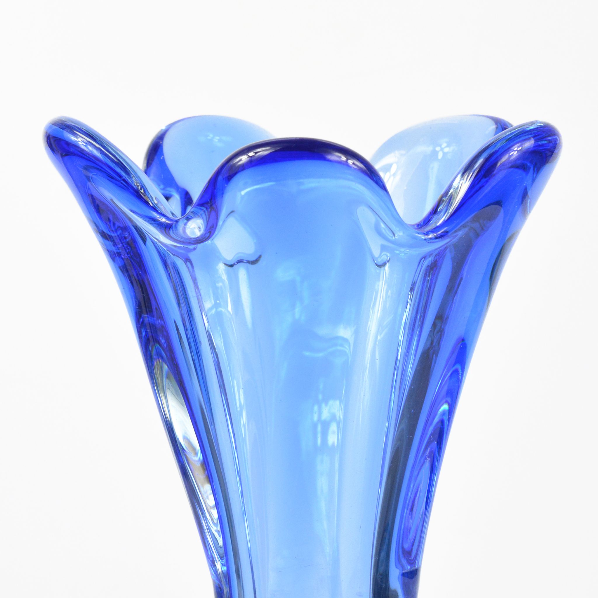 1960s cobalt vase, designed by J. Hospodka, Chribska Sklarna, Czechoslovakia