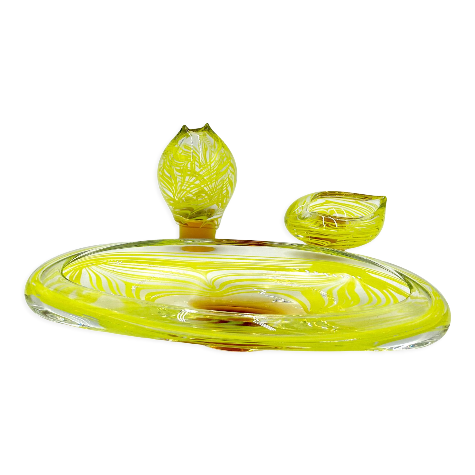 Art glass set, designed by Ivo Rozsypal, Crystalex, Czechoslovakia, 1960s