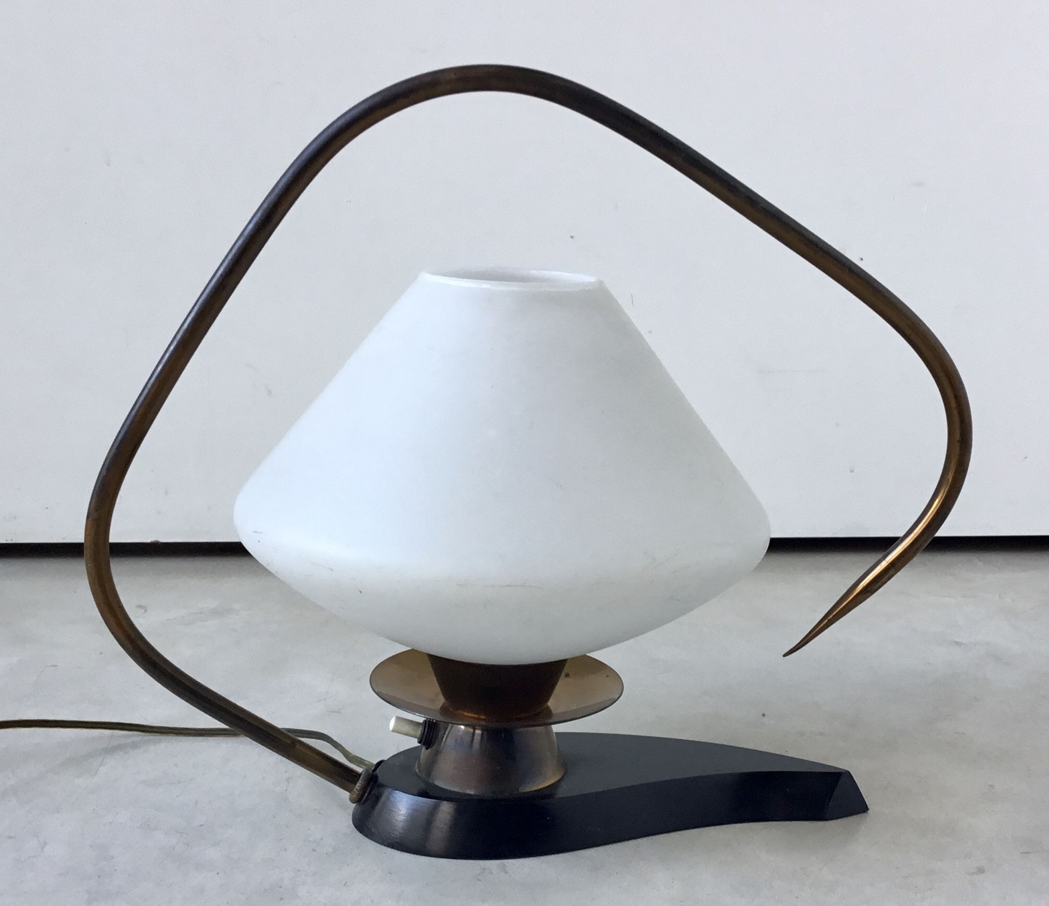 1950s opaline table lamp