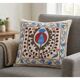 Housse de coussin brodée. Coussin d'accent fait main. Coussin en coton.