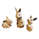 3 lapins en céramique craqelée  , poterier Dedham , Usa