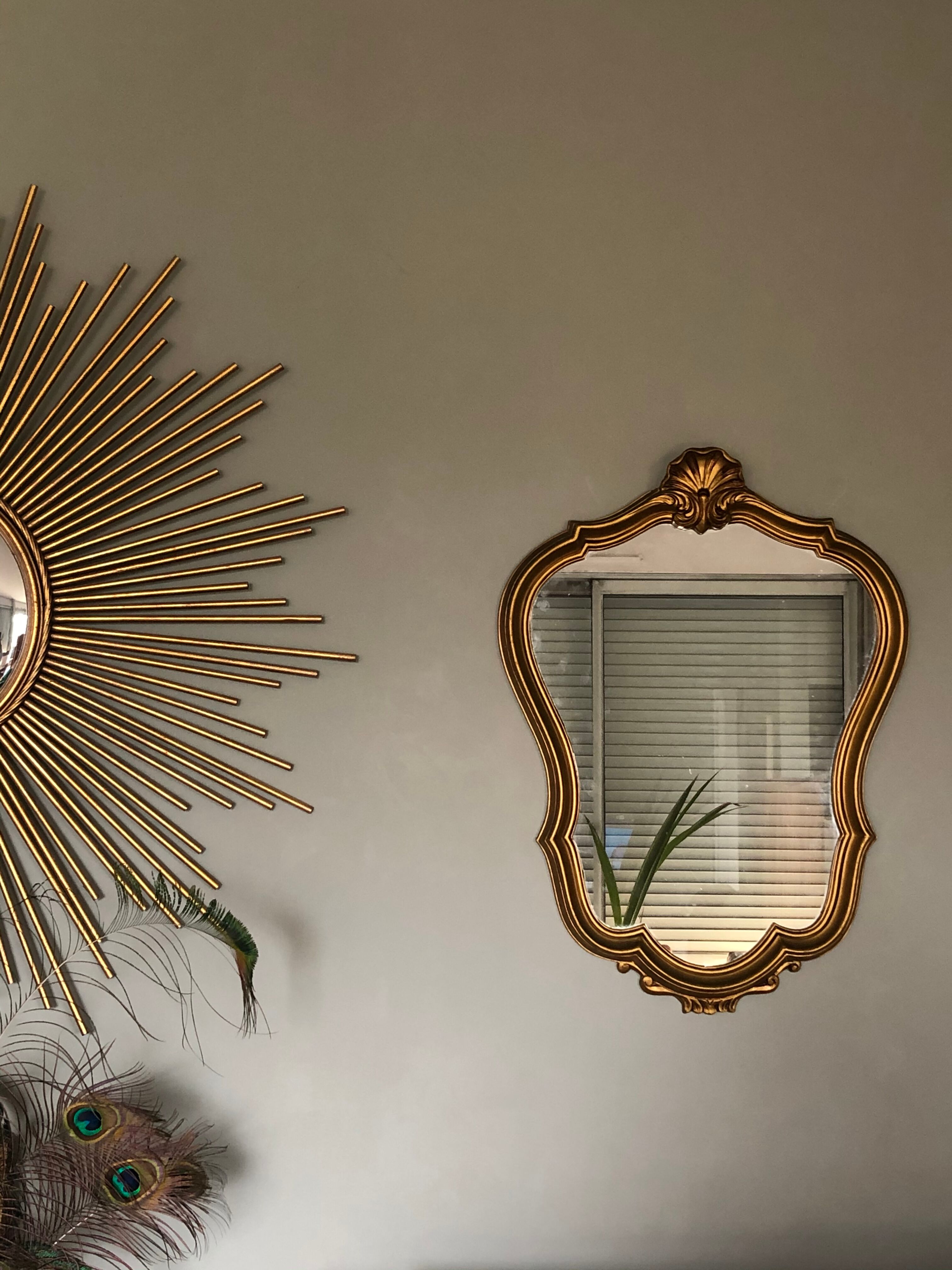 Baroque style mirror of the 70s - 62x46cm