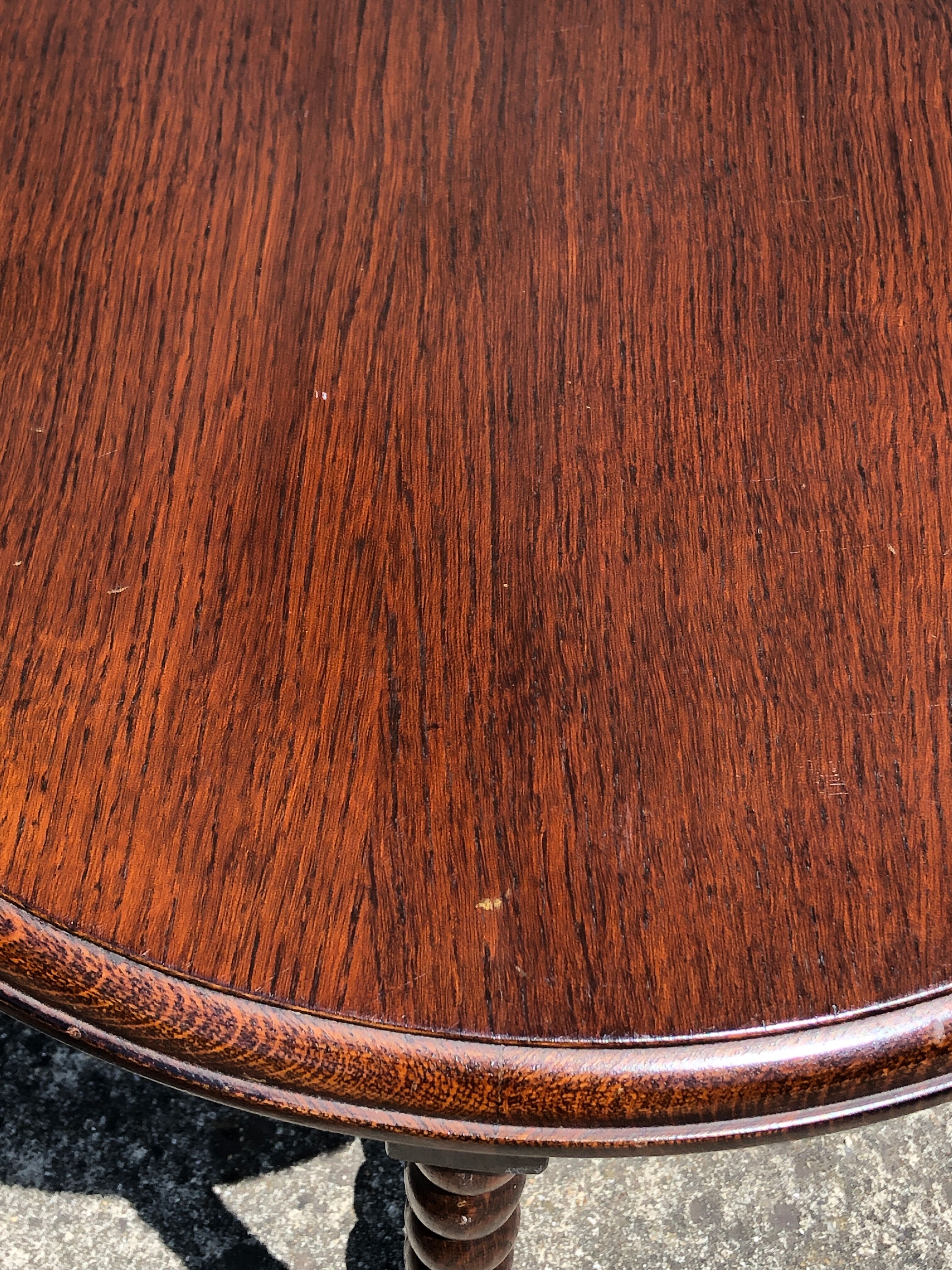 Dark turned wood side table