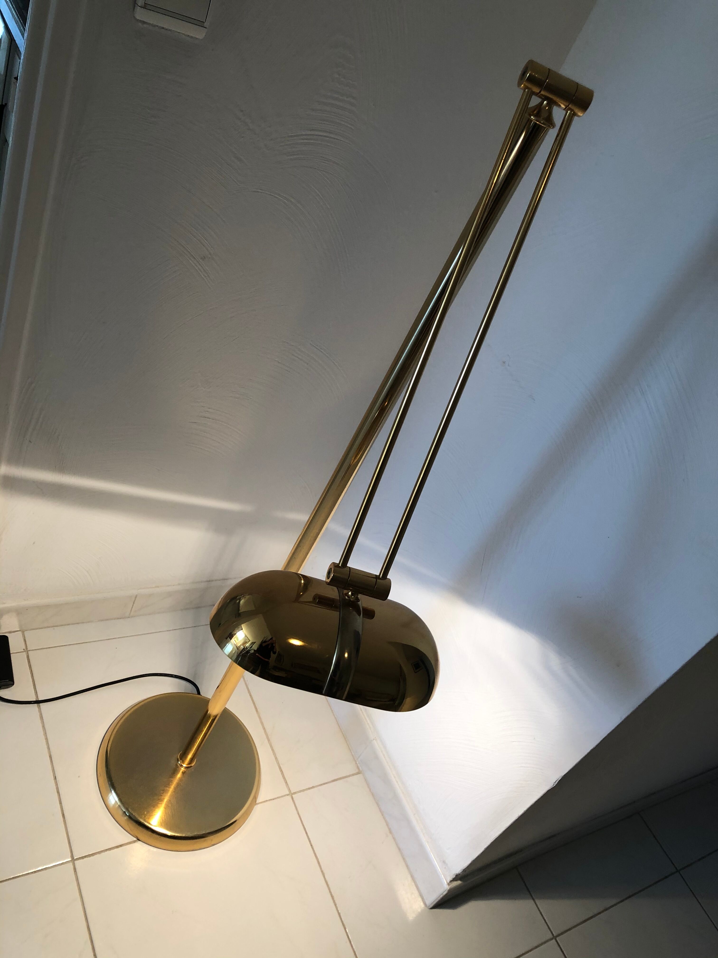 Lampadaire halogène doré vintage