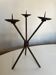 Brutalist beaten-iron campaign candlestick 1970